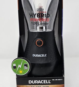 Duracell Dual Power Lantern 1500 Lumens with 5 Power Sources Available for Charging - 1 Lamp, Black
