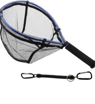 Fly Fishing Net Trout Net Kayak Fishing Net Freshwater Trout Fishing Landing Net Rubber Mesh for Catch and Release