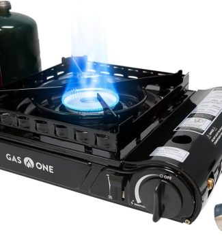 GasOne 15,000 BTU Propane or Butane Stove Dual Fuel Stove Portable Camping Stove - Patented - with Carrying Case Great for Emergency Preparedness Kit