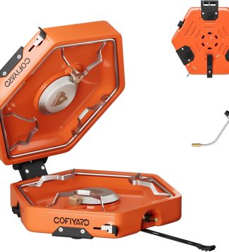 Propane 2 Burner Camping Stove with Carrying Bag, Portable Folding Gas Stove for Camping, Backpacking Camp Stove for Outdoor Cooking, With 17,000 BTU Adjustable Burners for BBQ, Tailgating